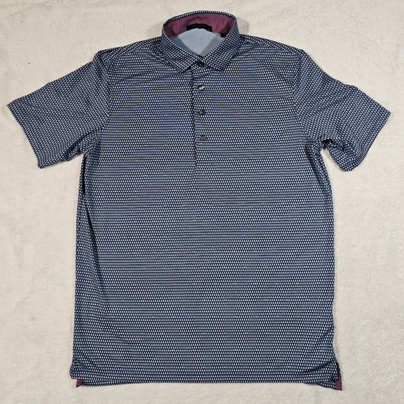 Greyson Other - Greyson Maltese Blue Arrowhead Print Short Sleeve Polo Embroidered Mens M